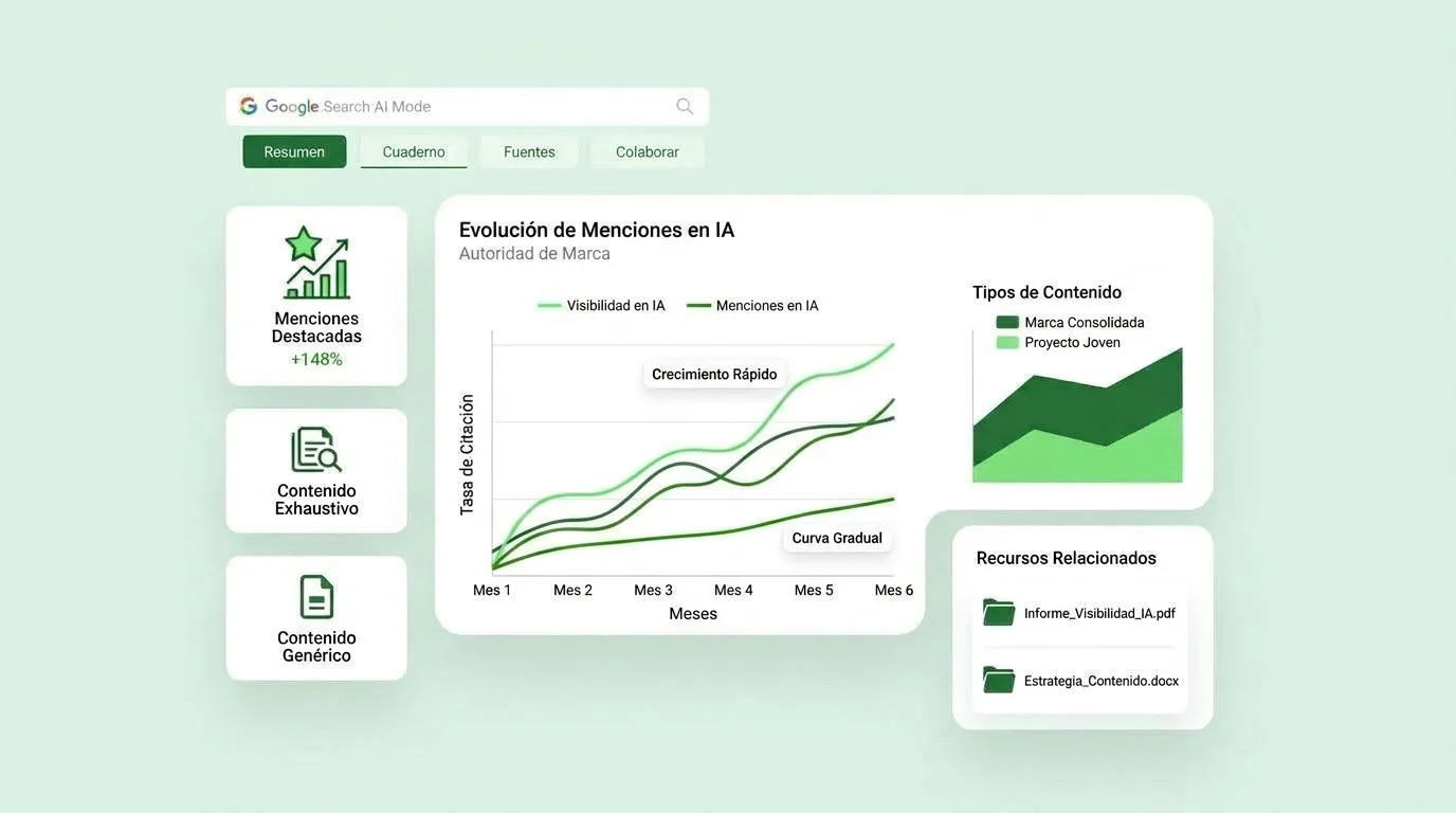 Comparativa de tracción en respuestas de IA según autoridad de marca