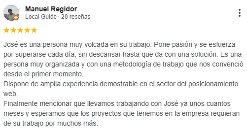 Opinión cliente JoseLab